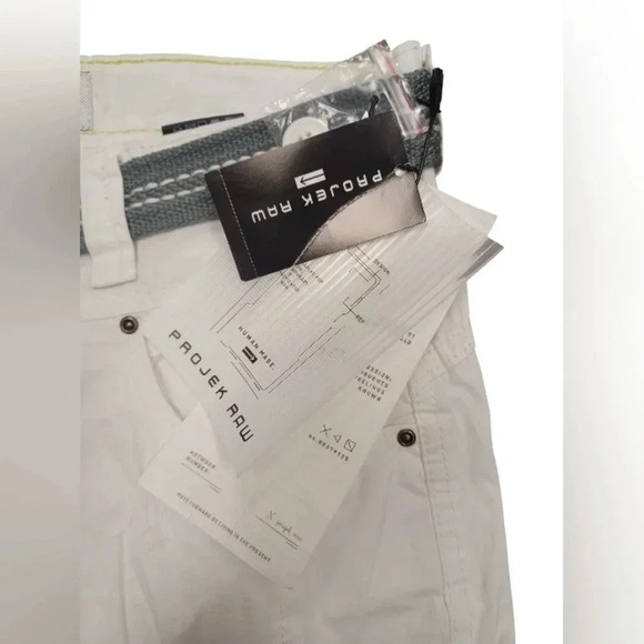 Projek Raw  NWT Shorts Cargo White 100% Cotton Size 30 - Picture 4 of 7